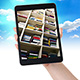 tablet e-book library on hand